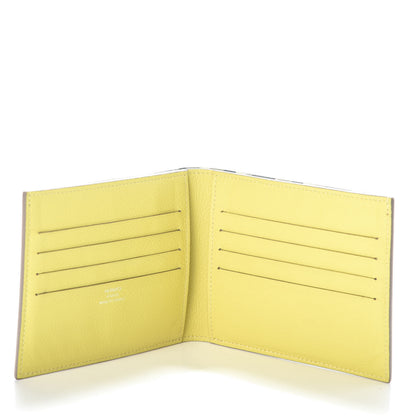 Hermes Evercolor Citizen Twill Compact Wallet Lime Cobalt 5 of 6