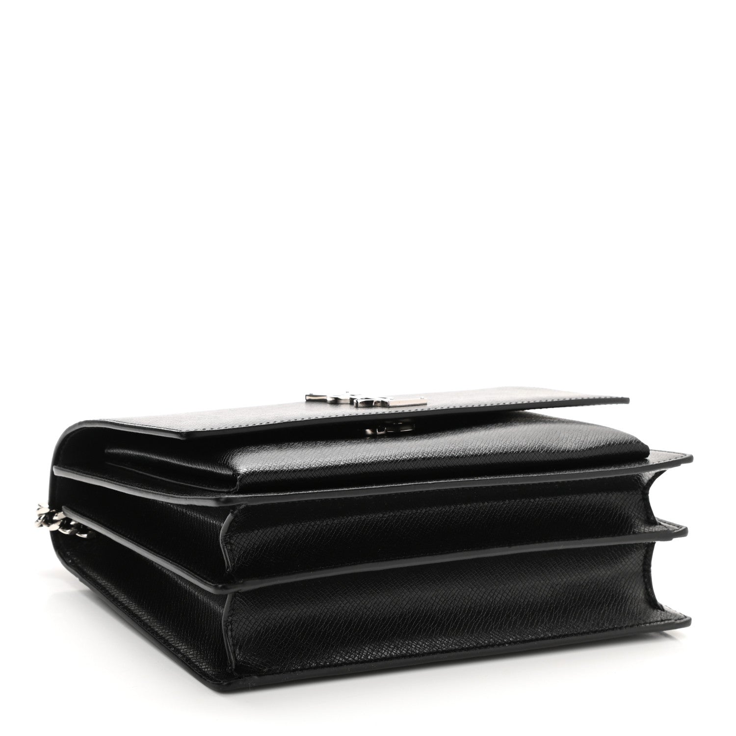 Saint Laurent Coated Bark Calfskin Medium Monogram Sunset Black 4 of 8