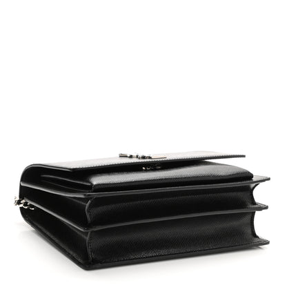 Saint Laurent Coated Bark Calfskin Medium Monogram Sunset Black 4 of 8