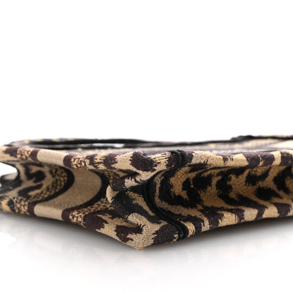 Christian Dior Canvas Mizza Embroidered Mini Leopard Book Tote Beige 9 of 10