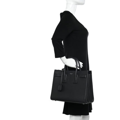 Saint Laurent Grained Calfskin Small Sac De Jour Black 3 of 13