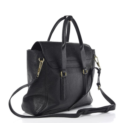 3.1 Phillip Lim 3.1 Textured Calfskin Large Pashli Satchel Black 4 of 12