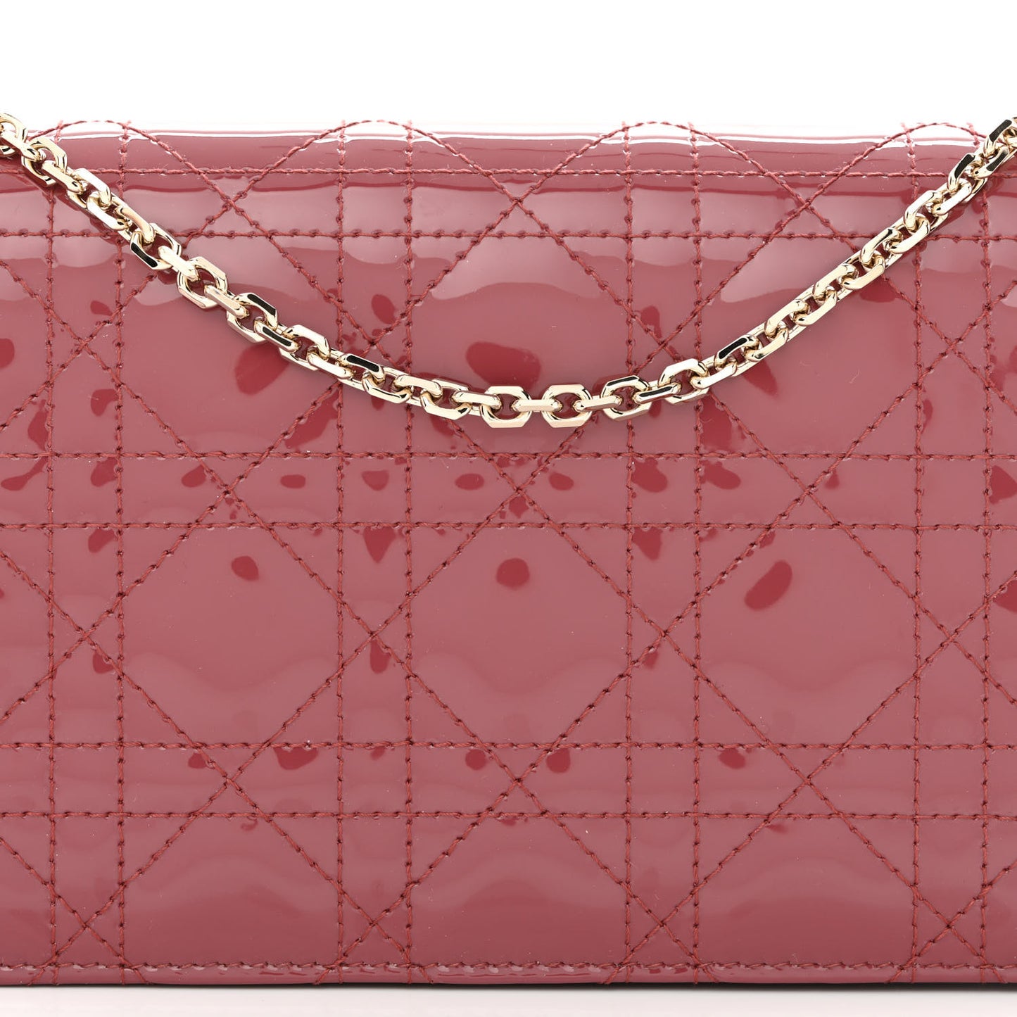 Patent Cannage Lady Dior Clutch Mallow Rose