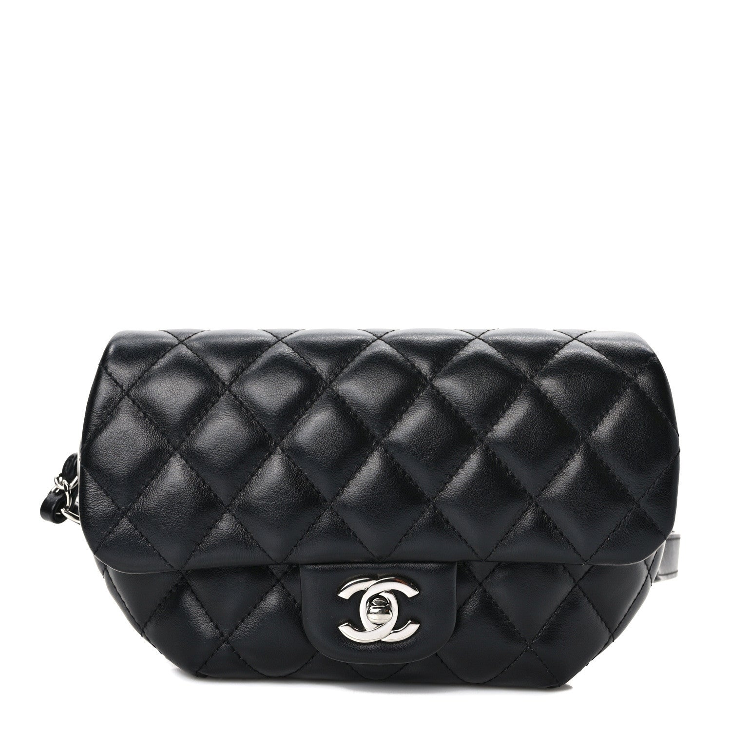 Chanel Calfskin Quilted CC Uniform Flap Belt Bag Black 1 of 10