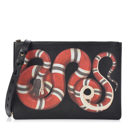Gucci Calfskin Kingsnake Print Messenger Black 1 of 11