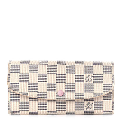 Louis Vuitton Damier Azur Emilie Wallet Rose Ballerine 1 of 11