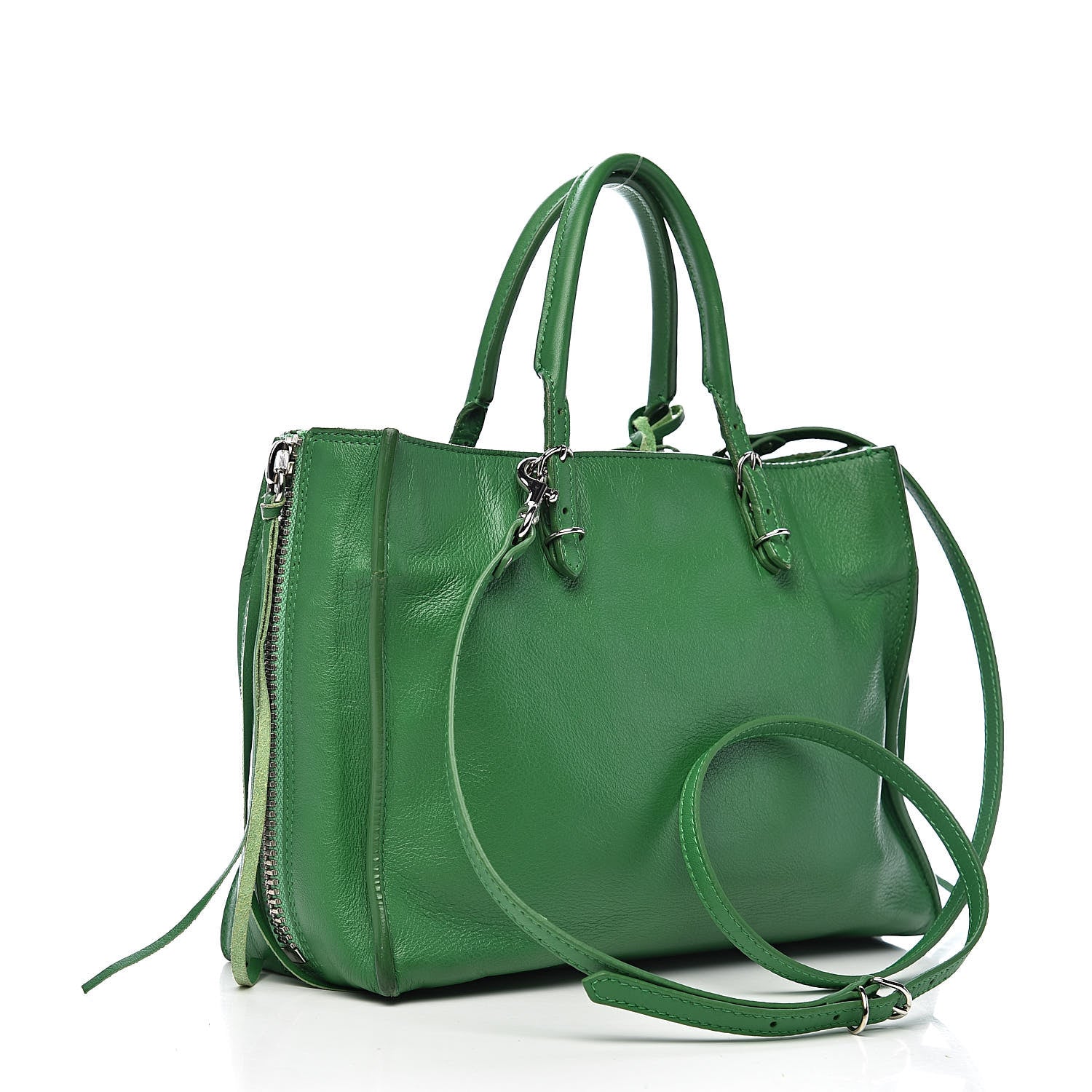 Balenciaga Veau Papier A6 Zip Around Tote Vert Trefle 3 of 15