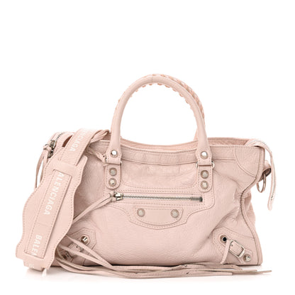 Balenciaga Agneau Classic Silver Hardware S City Logo Strap Light Rose White 1 of 20