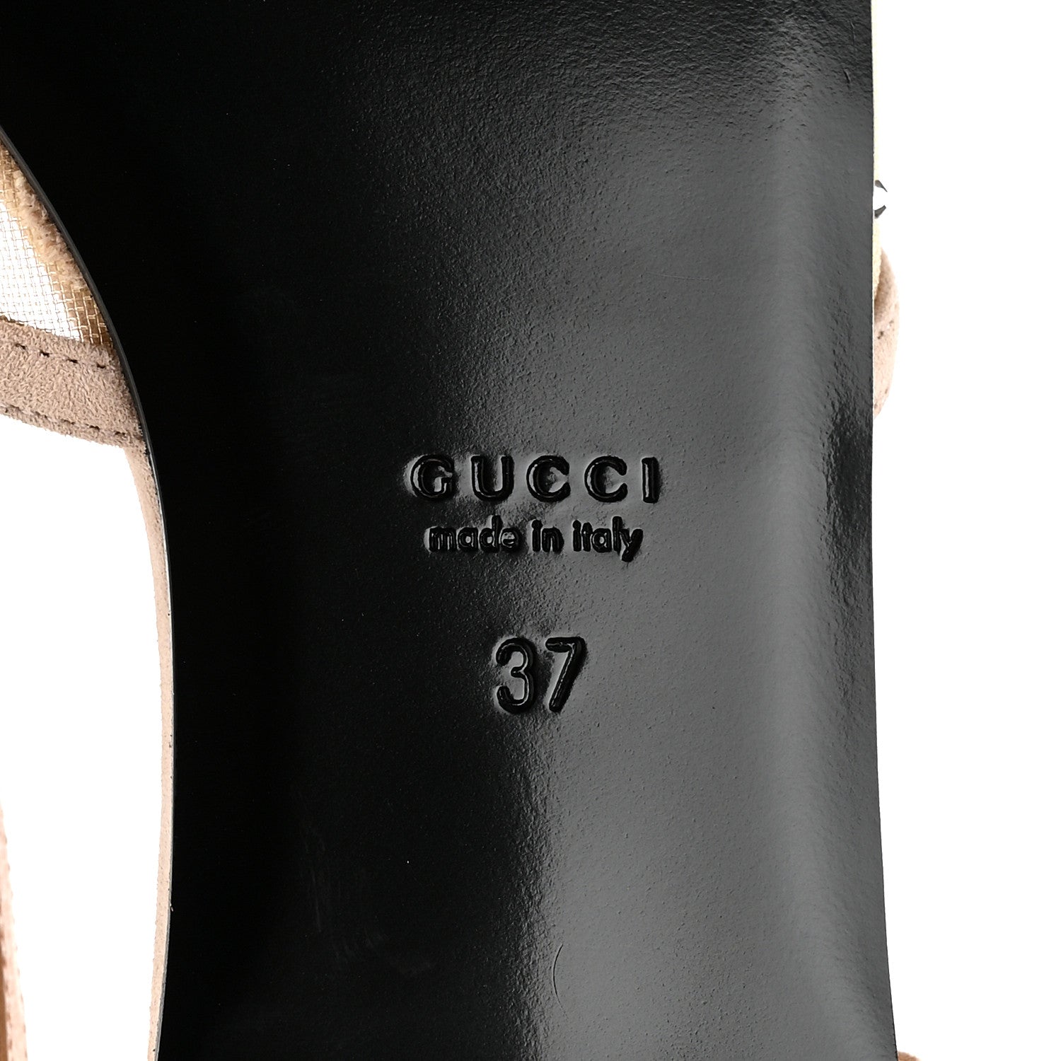 Gucci Suede Mesh Crystal GG Monogram Slingback Ballet Flats 37 Light Powder Skin Rose 7 of 9