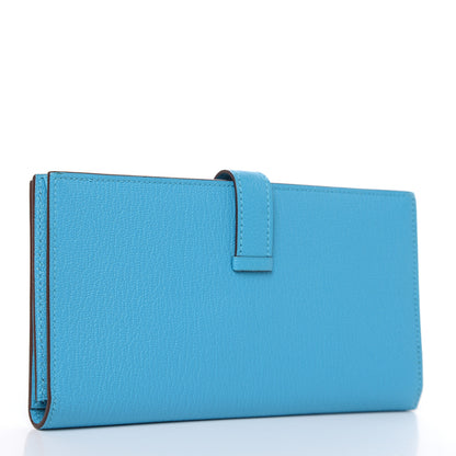 Hermes Chevre Mysore Bearn Gusset Wallet Bleu Azteque 3 of 7
