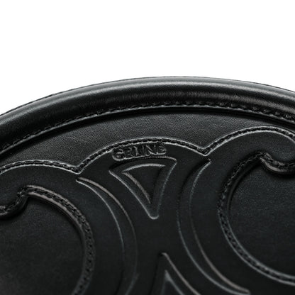 Celine Smooth Calfskin Cuir Small Triomphe Oval Crossbody Purse Black 13 of 14