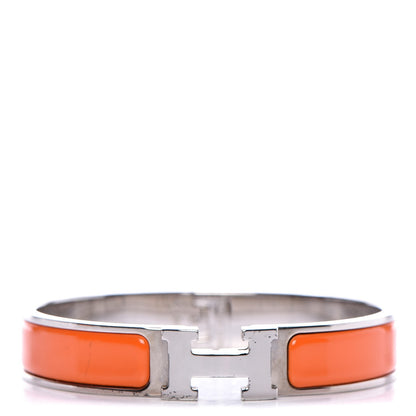 Hermes Enamel Narrow Clic Clac H Bracelet GM Orange 1 of 5
