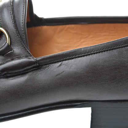 Gucci Calfskin Cirano Lux Web Mens 1953 Horsebit Loafers 42.5 Brown 8 of 12