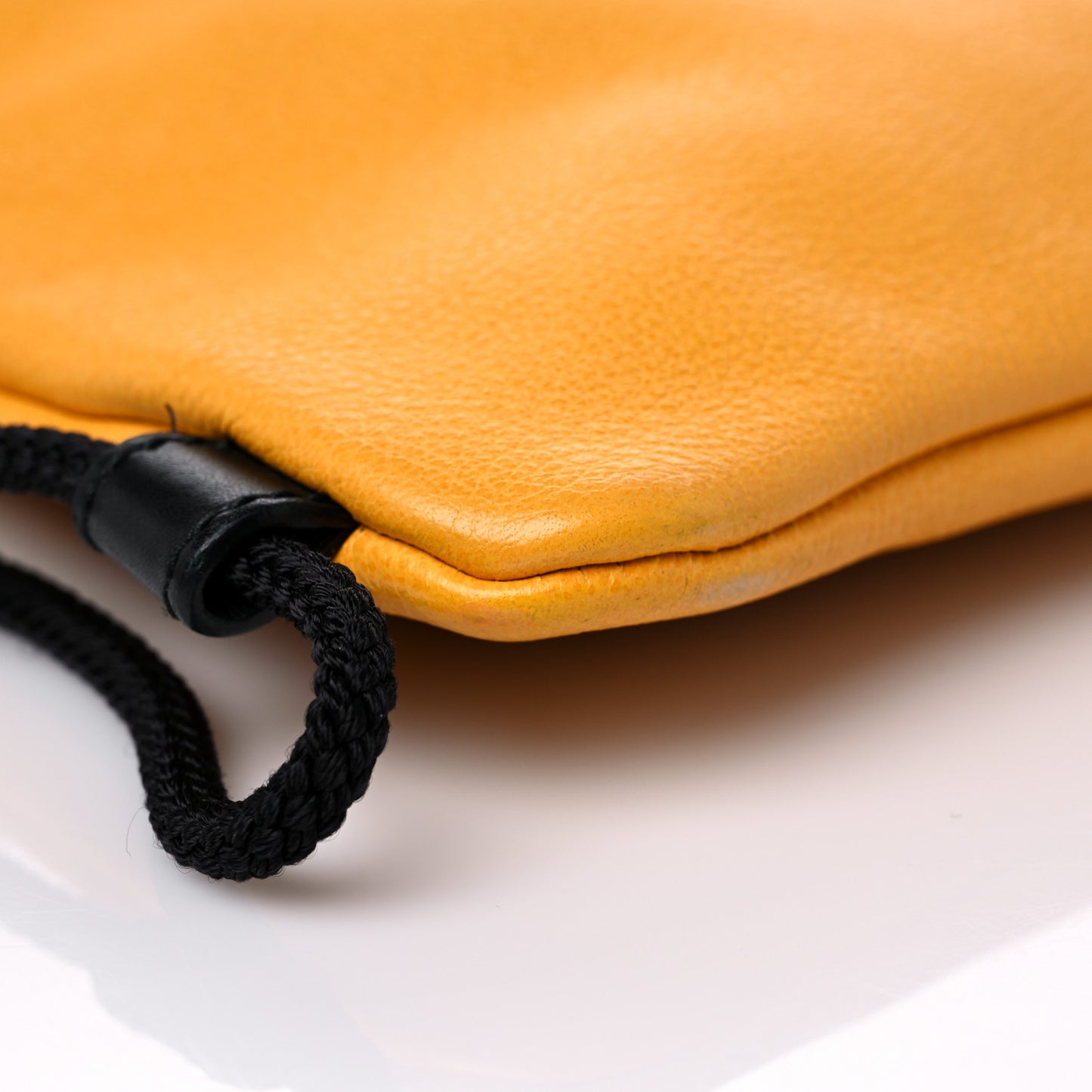 Calfskin Coco Capitan Logo Drawstring Backpack Yellow