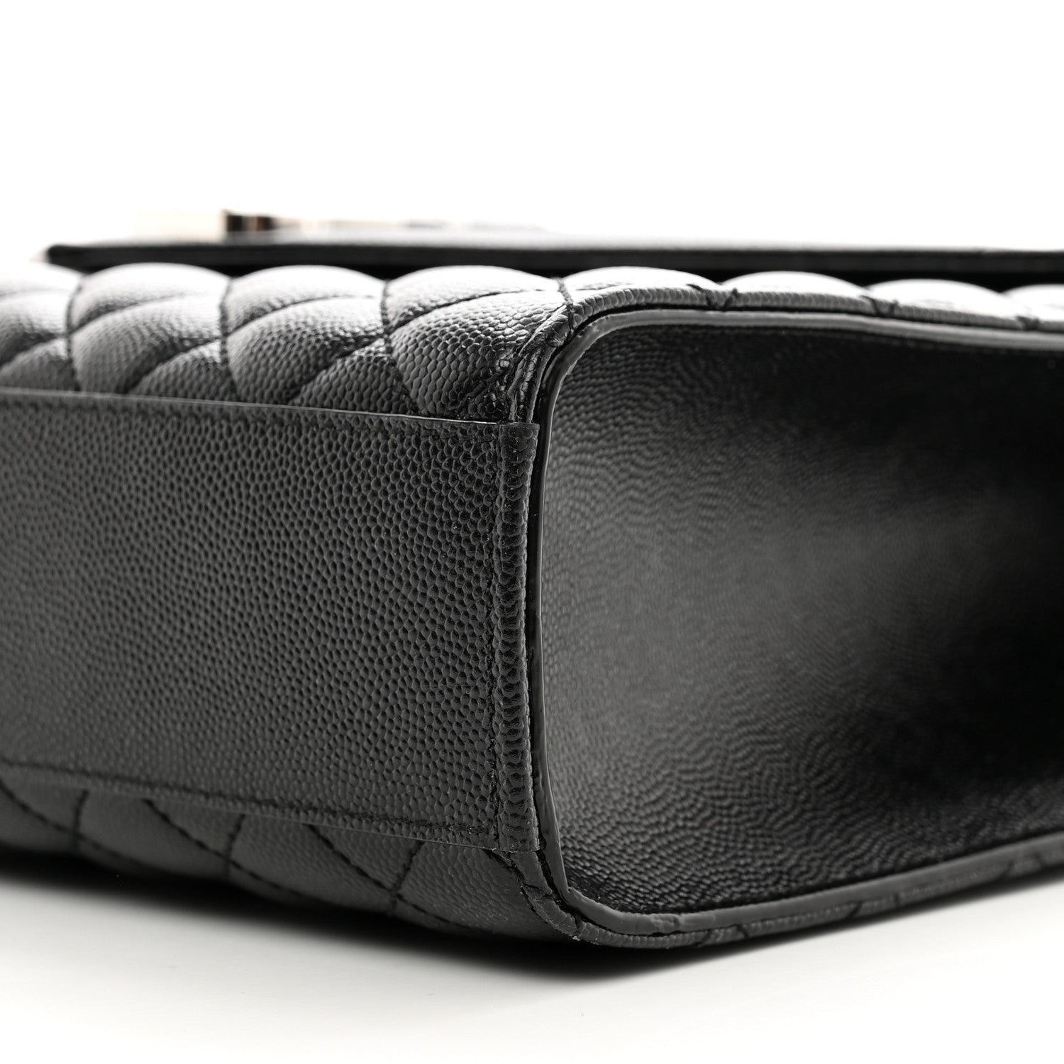 Saint Laurent Grain De Poudre Textured Mixed Matelasse Large Triquilt Monogram Satchel Black 10 of 10