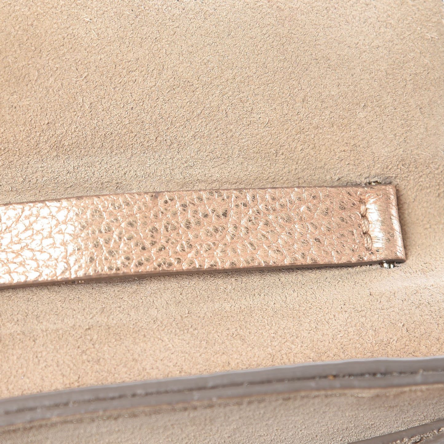Metallic Grained Goatskin Nano Drew Shoulder Bag Abstract Gold