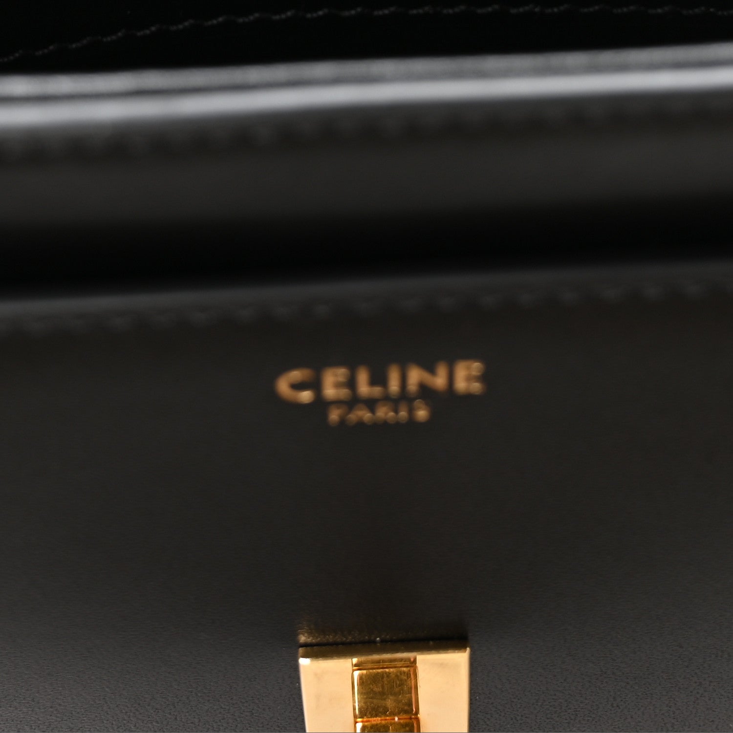 Celine Satinated Calfskin Mini 16 Top Handle Bag Black 1832586