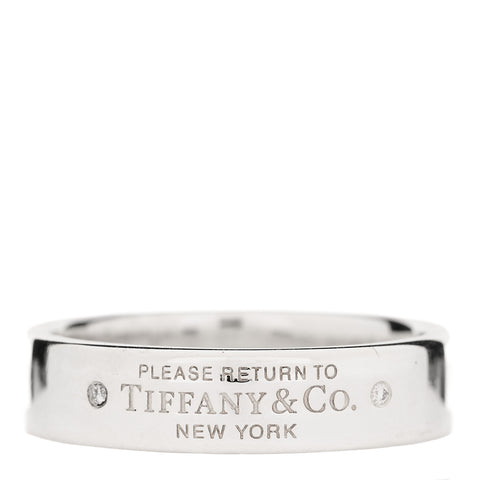 Sterling Silver Diamond Return to Tiffany Narrow Ring 67 11.75