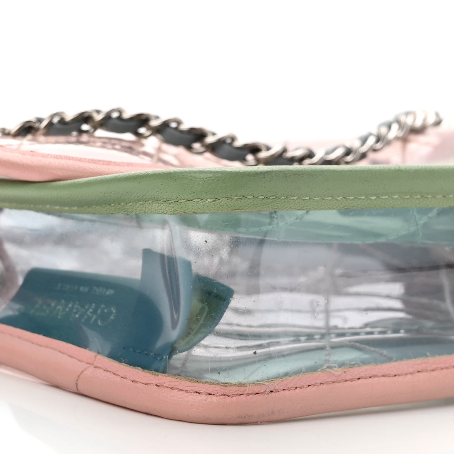 Chanel Lambskin PVC Quilted Mini Coco Splash Flap Blue Green 9 of 10