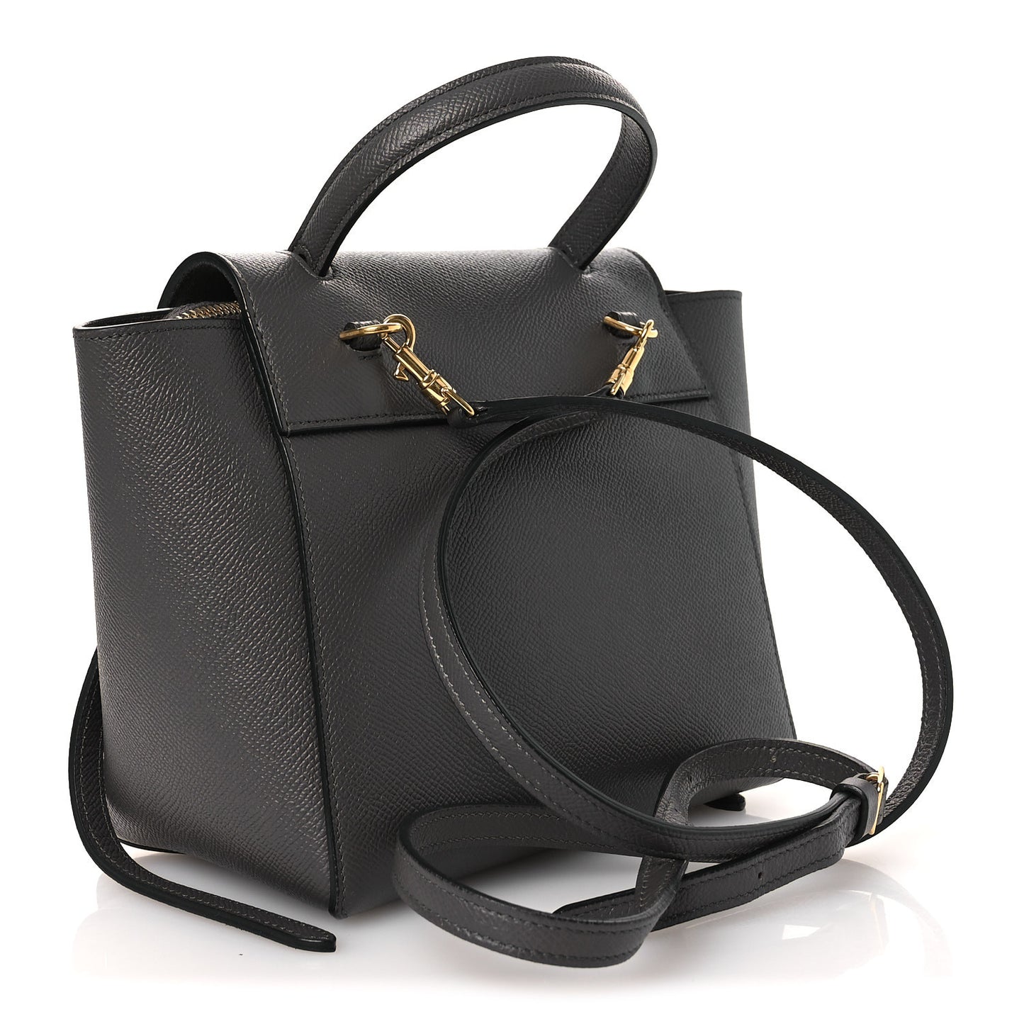 Grained Calfskin Nano Belt Bag Grey