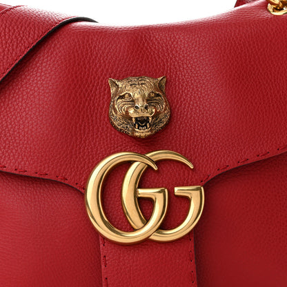 Gucci Cellarius Calfskin Feline GG Marmont Flap Shoulder Bag Vulcanic Red 8 of 10