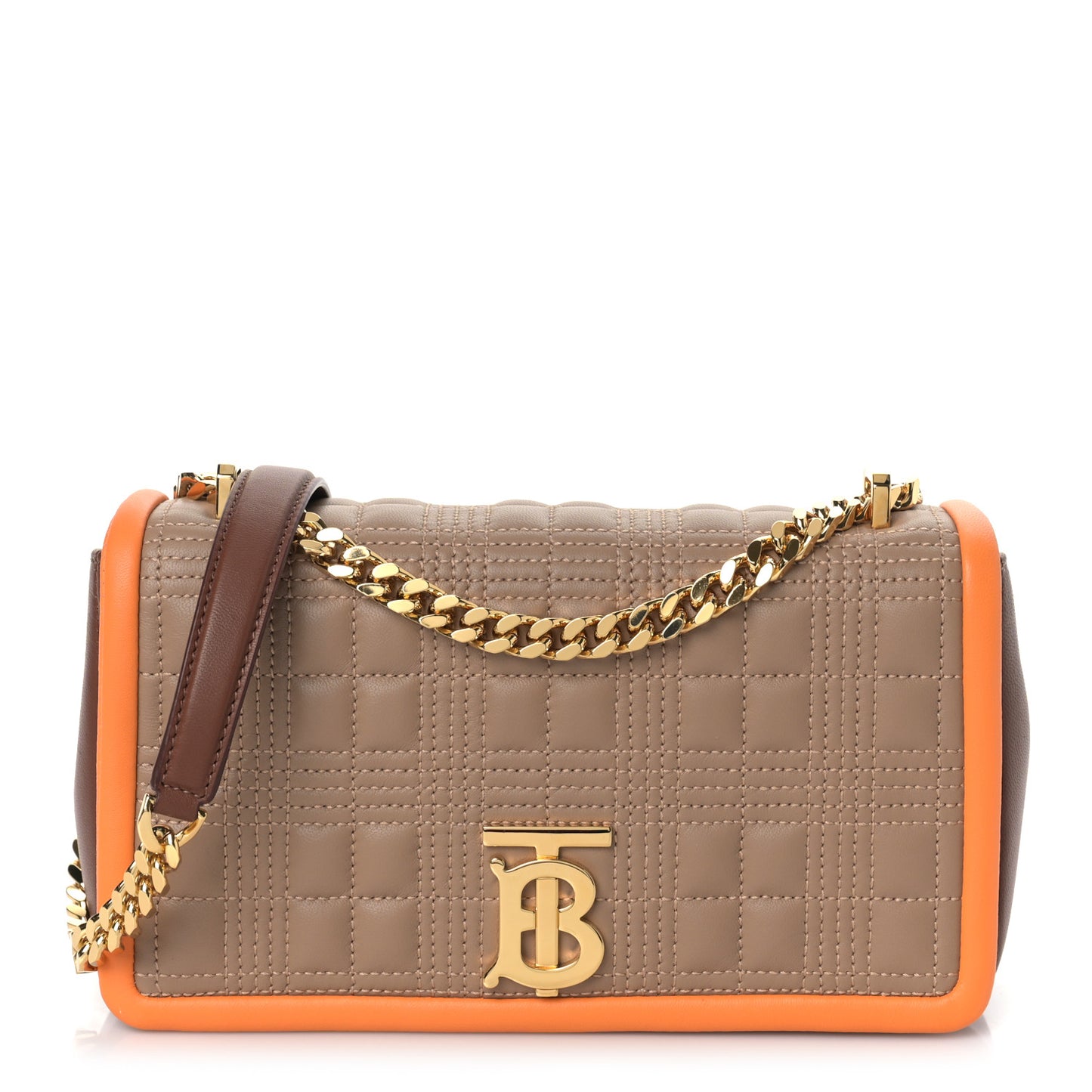 Lambskin Quilted Small Lola Bag Brown