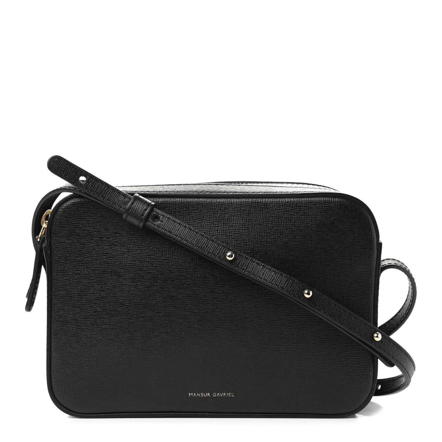 Saffiano Double Zip Crossbody Black