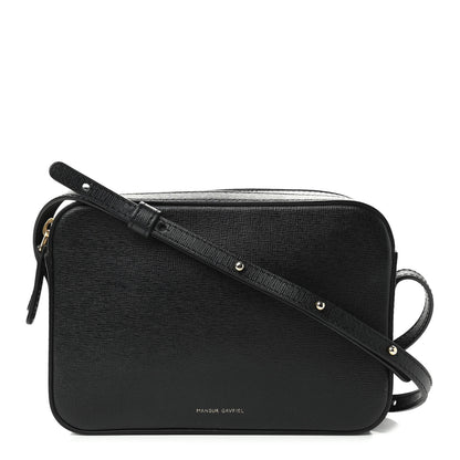 Mansur Gavriel Saffiano Double Zip Crossbody Black 1 of 9
