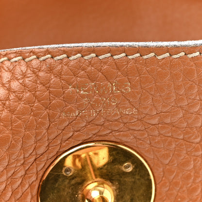 Hermes Taurillon Clemence Lindy 26 Gold 6 of 18