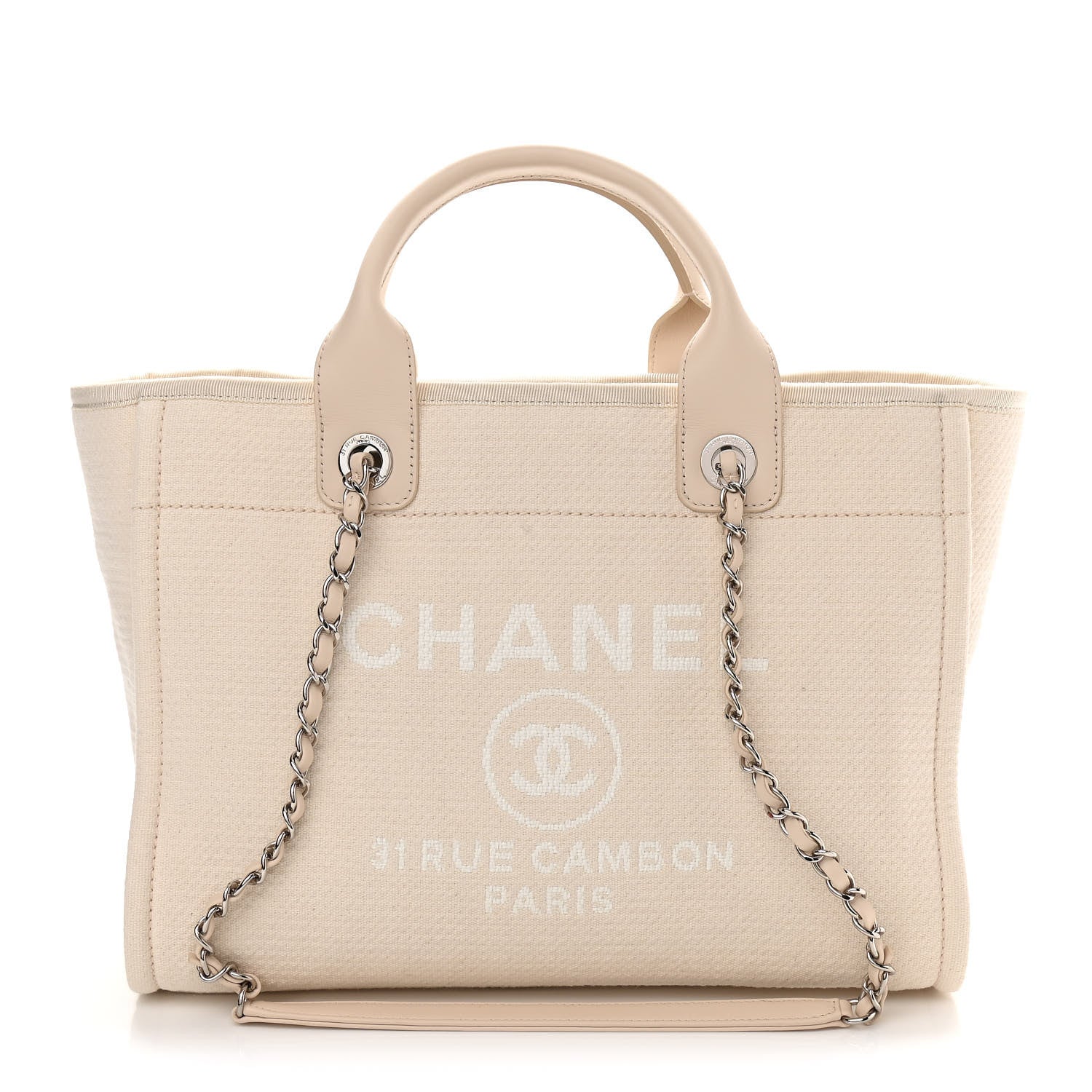 Chanel Mixed Fibers Small Deauville Tote White 3 of 15