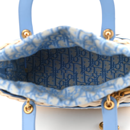 Christian Dior Wicker Oblique Medium Lady Dior Bag Cornflower Blue 5 of 9