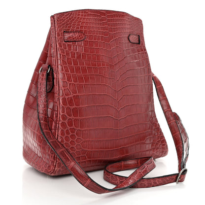 Hermes Niloticus Crocodile Kelly Sport 26 Rouge H 3 of 15
