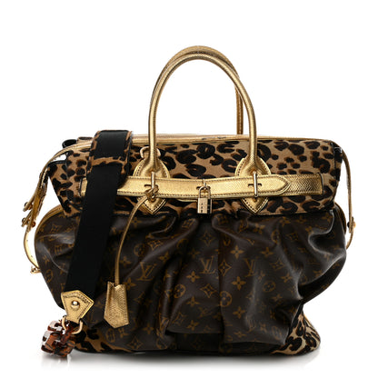 Louis Vuitton Monogram Leopard Pleated Steamer Bag 1 of 14