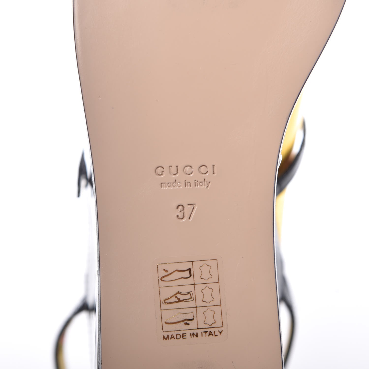 Gucci Metallic Nappa Patent Hannelore Detachable Platform Sandals 37 Gold 9 of 12