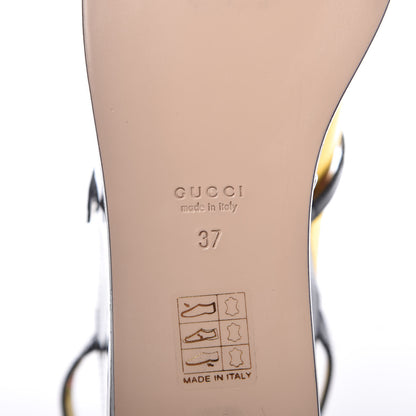 Gucci Metallic Nappa Patent Hannelore Detachable Platform Sandals 37 Gold 9 of 12