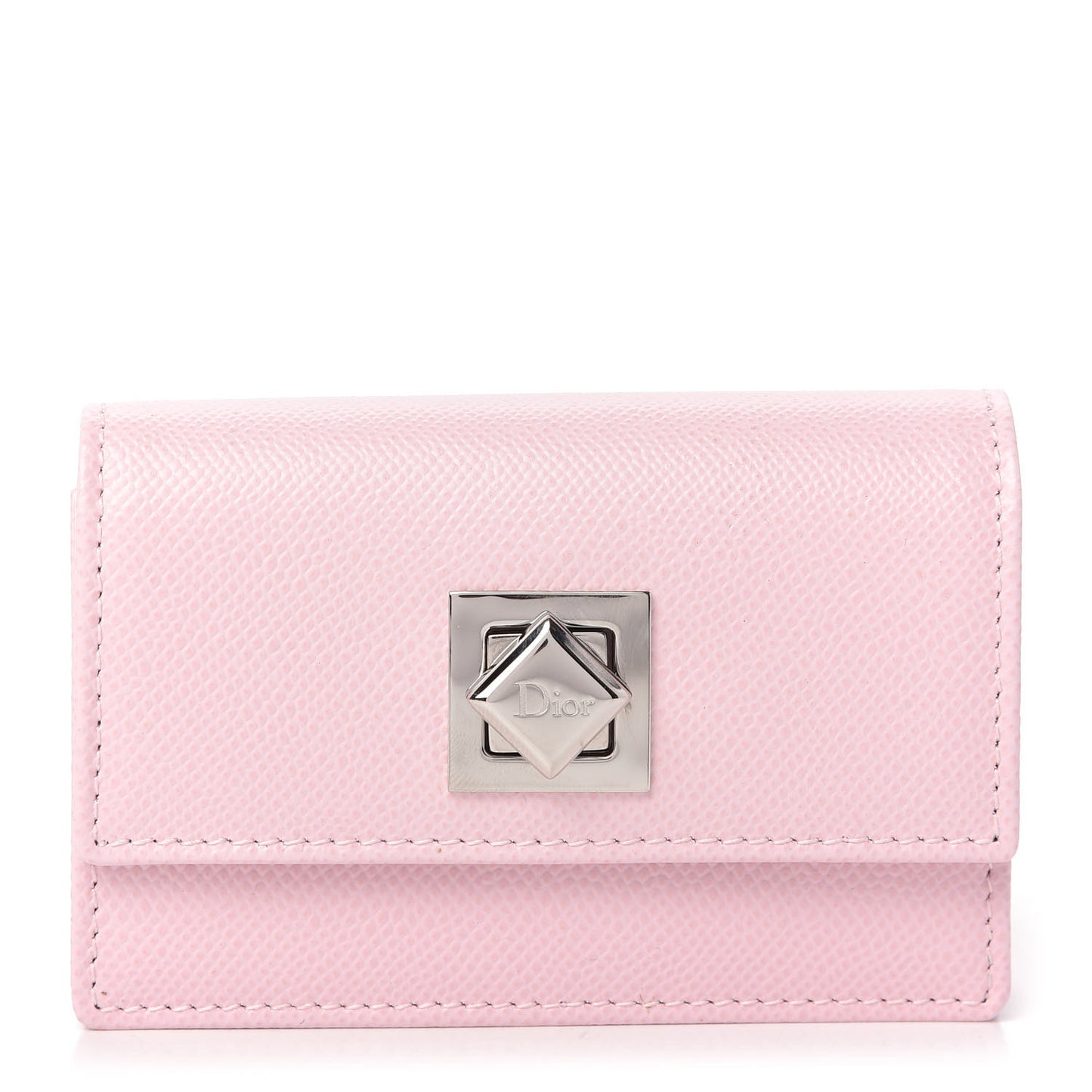 Grained Calfskin Turn Me Envelope Gusseted Card Holder Tea Rose