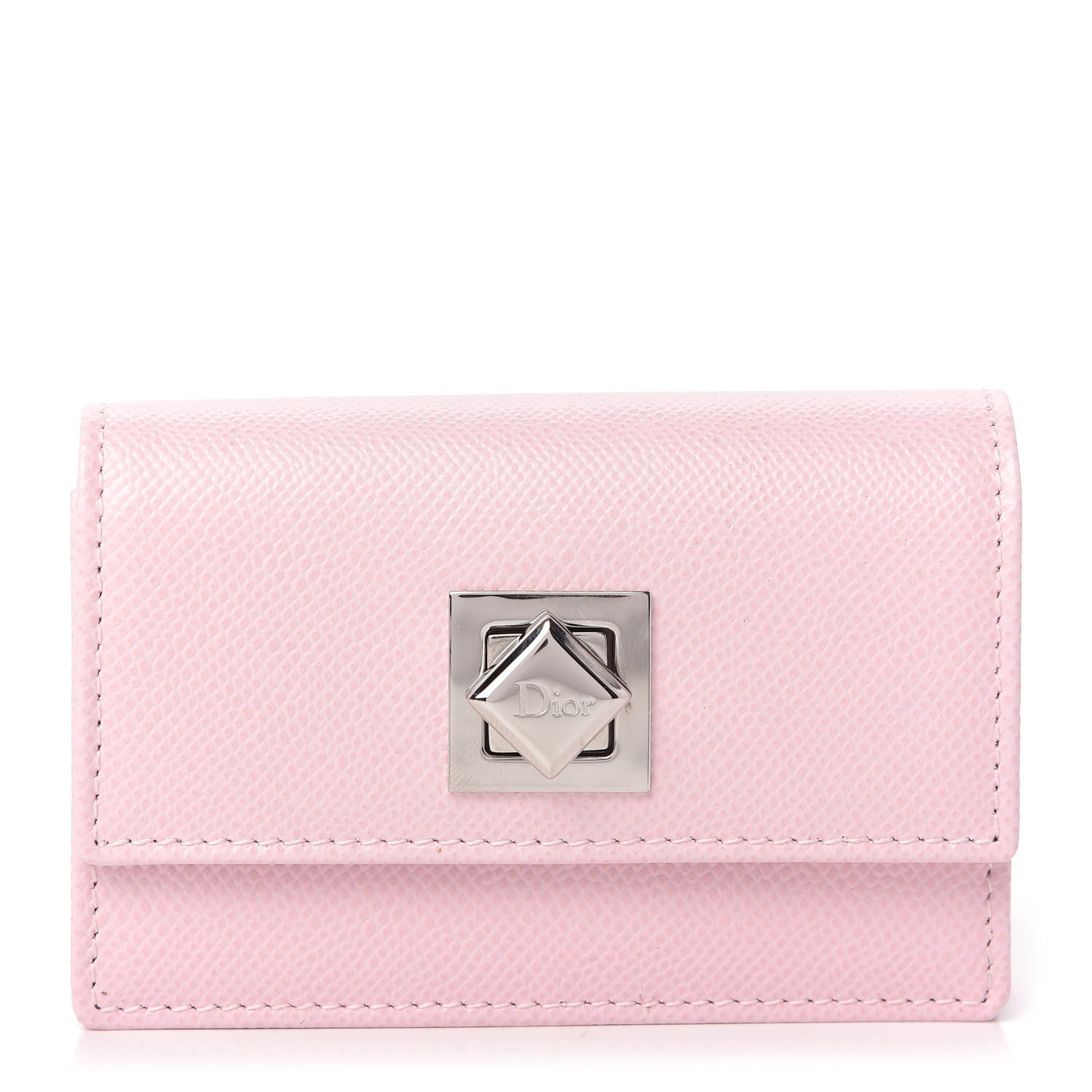 Christian Dior Grained Calfskin Turn Me Envelope Gusseted Card Holder Tea Rose 1 of 7