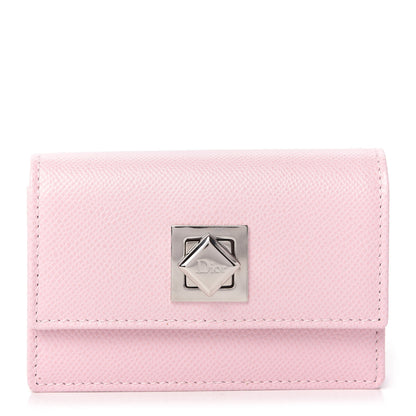 Christian Dior Grained Calfskin Turn Me Envelope Gusseted Card Holder Tea Rose 1 of 7