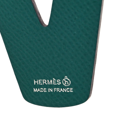Hermes Lambskin Epsom Suede Petit H Mushroom Charm Rose Eglantine Malachite 3 of 4