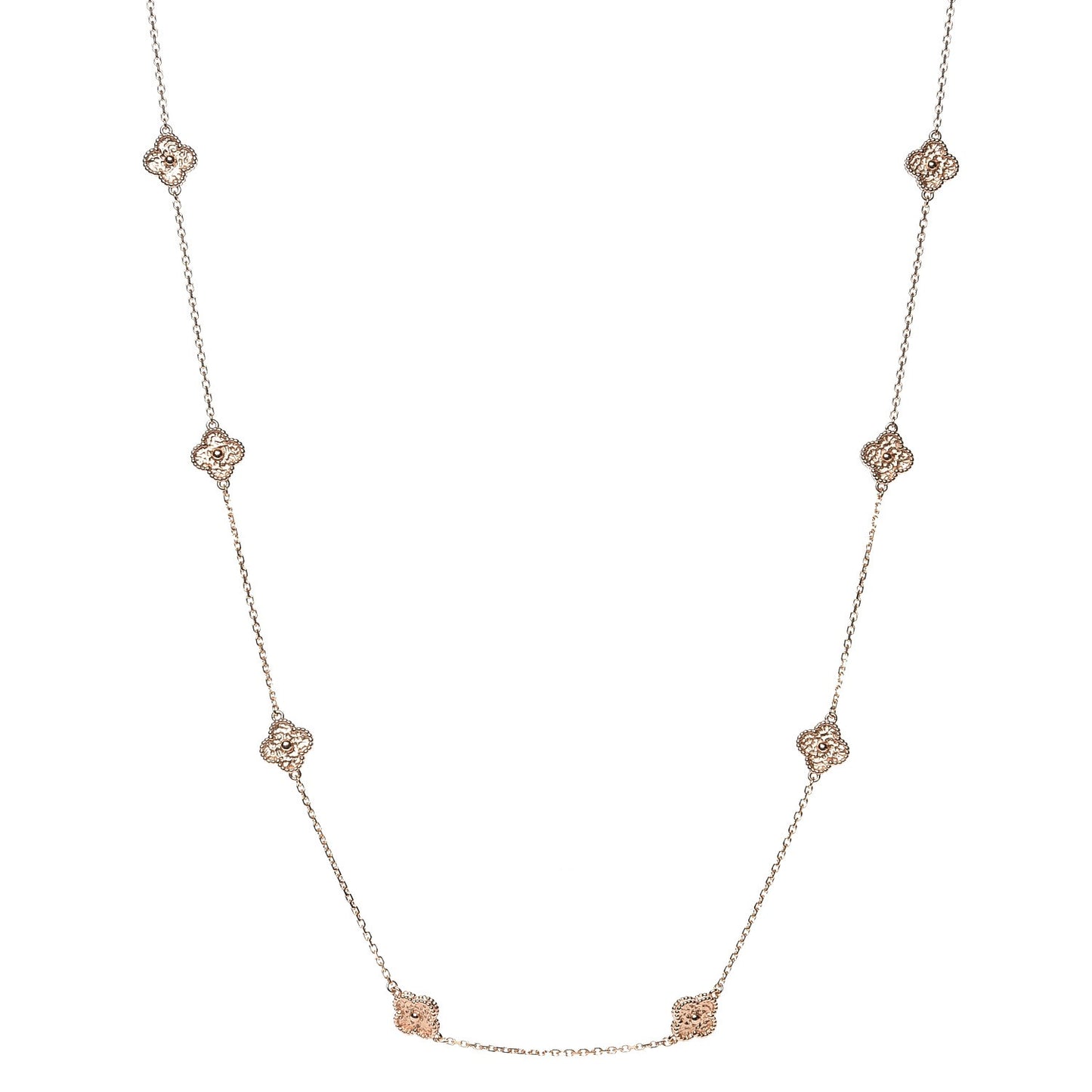 18K Rose Gold 16 Motifs Sweet Alhambra Necklace