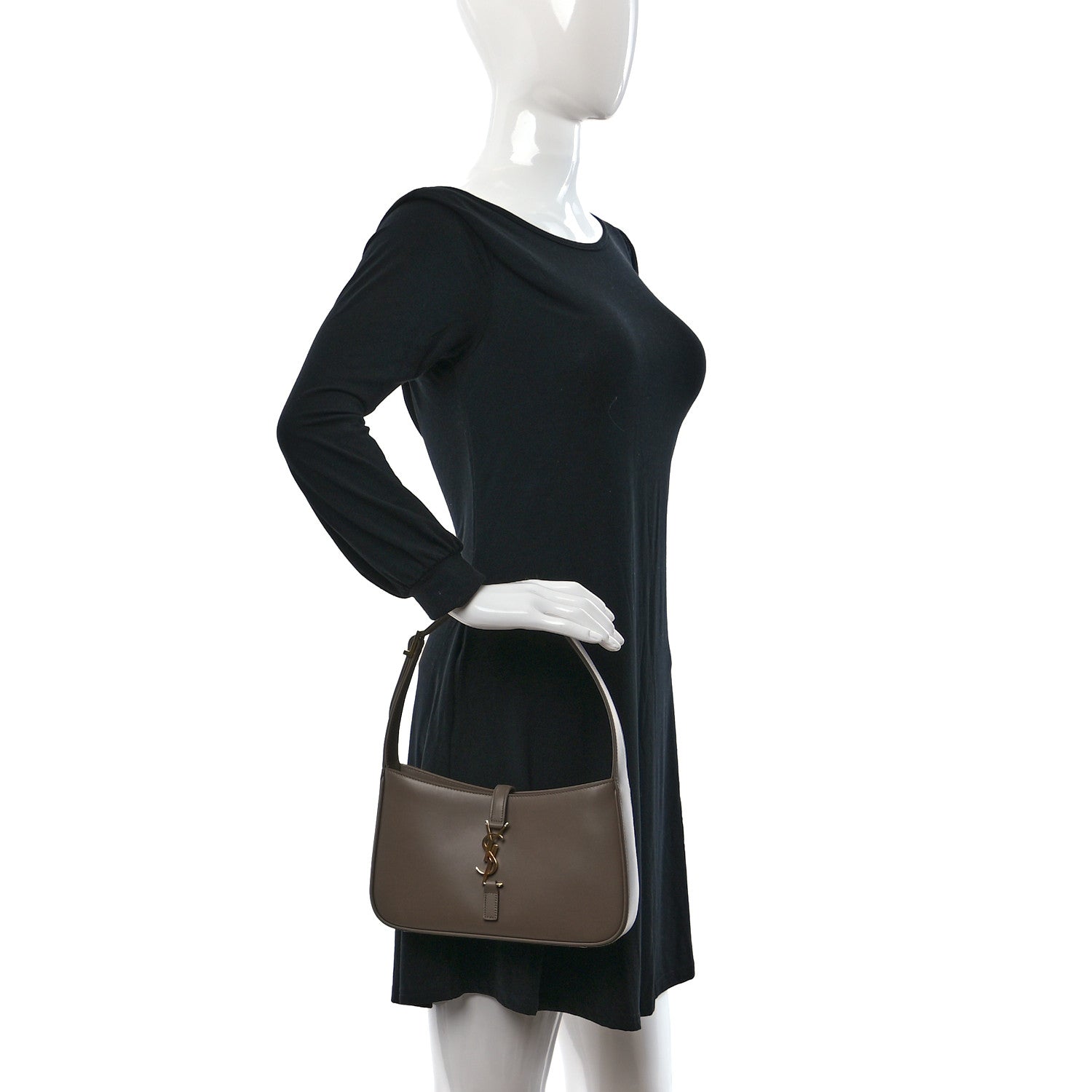 Saint Laurent Smooth Calfskin Le 5 A 7 Hobo Taupe 2 of 10