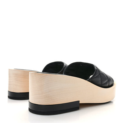 Chanel Lambskin CC Flat Slide Sandals 37 Black 4 of 8