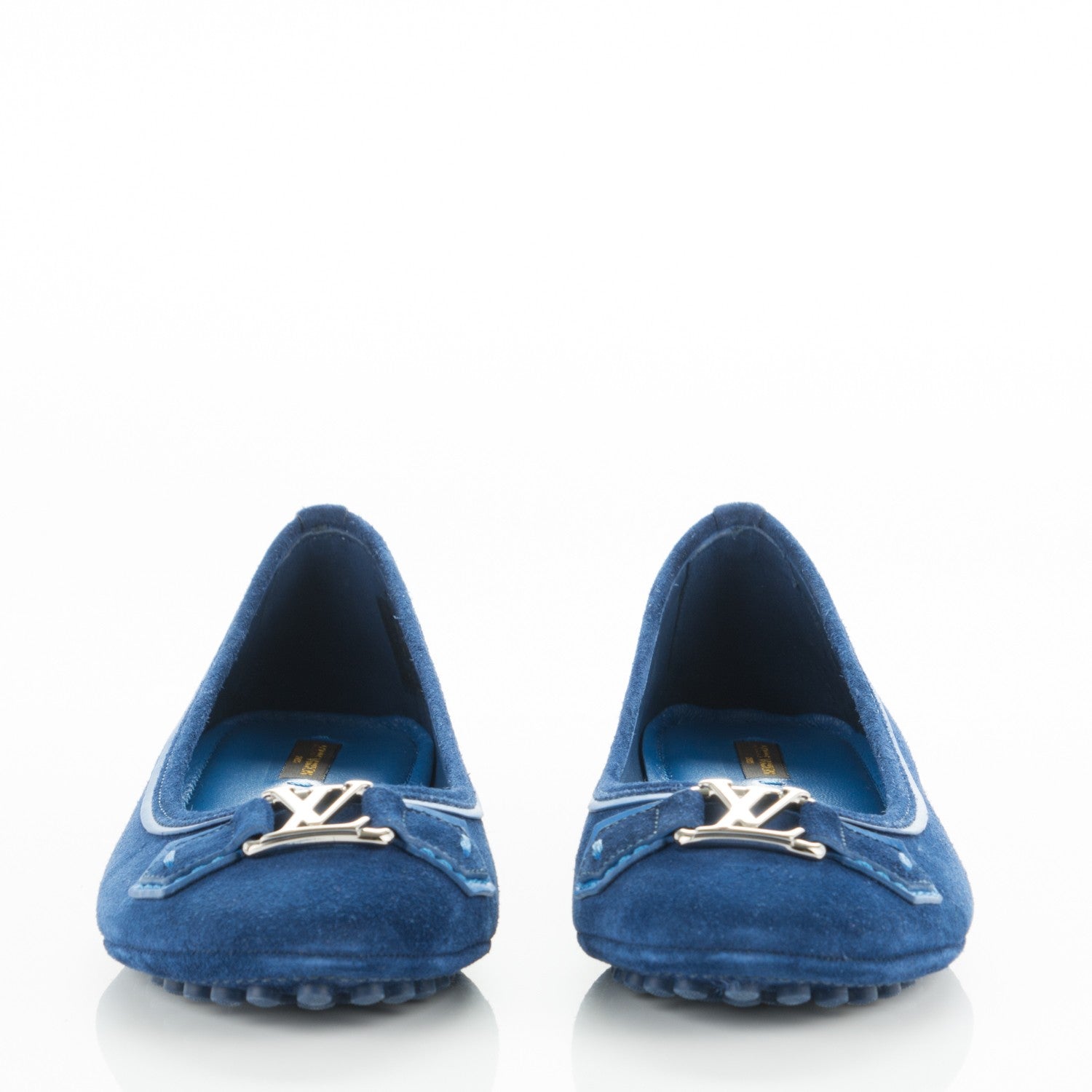 Louis Vuitton Suede Oxford Ballerina Flats 38 Blue Nuit 2 of 7
