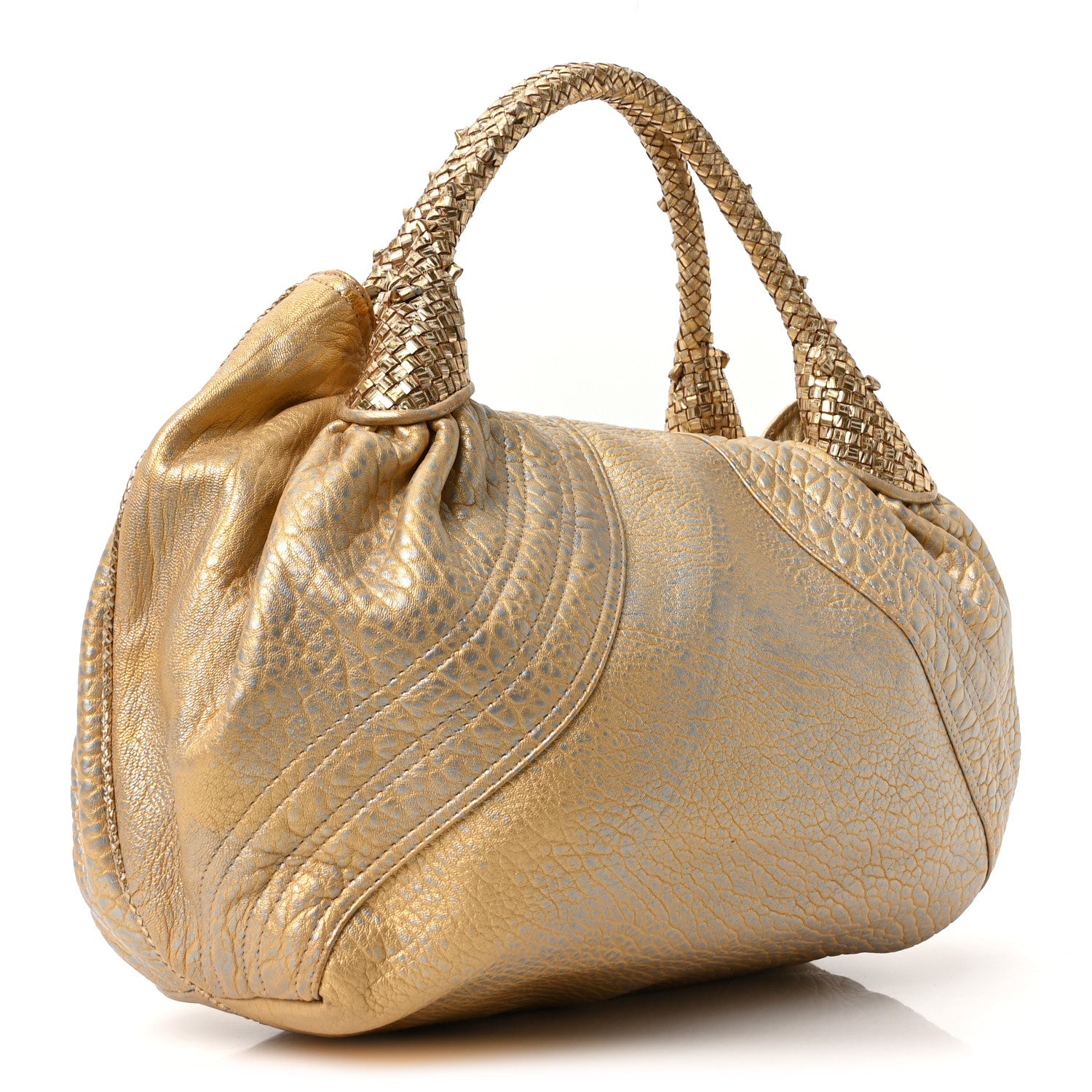 Fendi Nappa Nuvolata Bimetal Spy Oro Argento 3 of 9