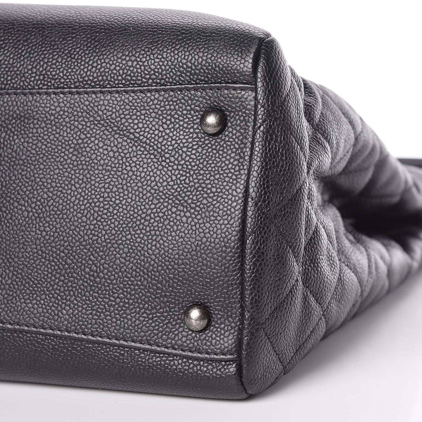 Caviar Tweed Quilted Large Coco Break Shopping Bag Black