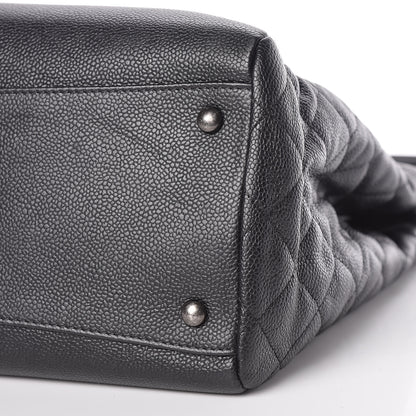 Chanel Caviar Tweed Quilted Large Coco Break Shopping Bag Black 10 of 10