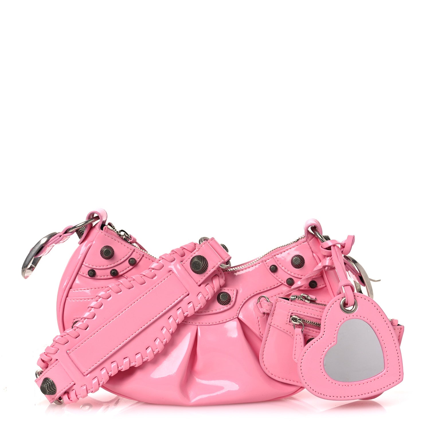 Balenciaga Patent Faux Leather Le Cagole Shoulder Bag XS Sweet Pink 3 of 14