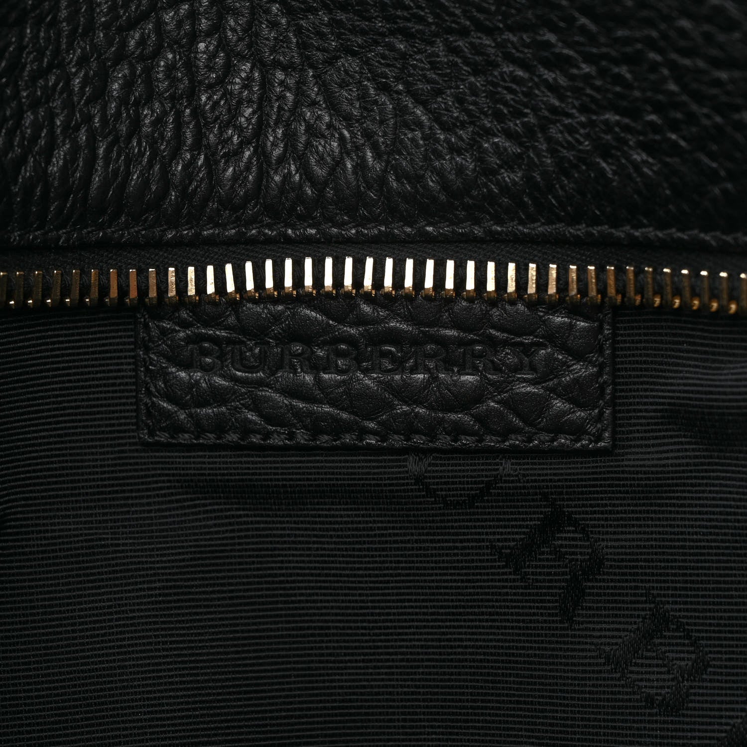 Burberry Signature Grain Calfskin Check Embossed Medium Balmoral Clutch Bag Black 6 of 10