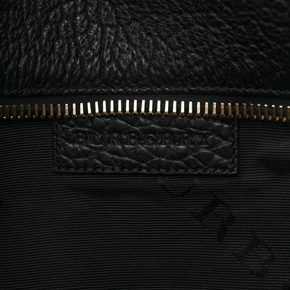 Burberry Signature Grain Calfskin Check Embossed Medium Balmoral Clutch Bag Black 6 of 10