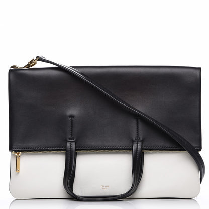 Celine Calfskin Folded Cabas Black White 1 of 14